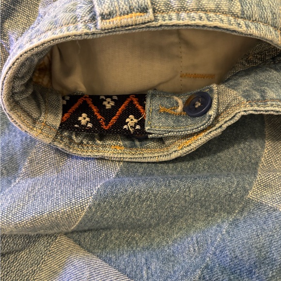 Free People Patchwork Blue Boyfriend Jeans - Picture 6 of 7